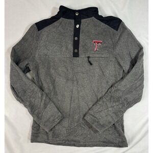 Men's Colosseum Athletics Texas Tech‎ Red & Gray 1/4 Button Jacket Sz Medium